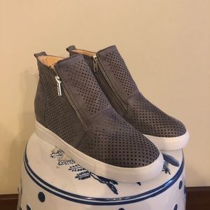 Gray Wedge Sneakers